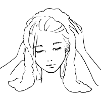 หลังจากสระผม เช็ดผมให้หมาด